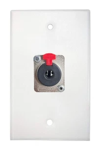 White PROCRAFT SPL-1X-WH-VAR 1 Gang White Pro Audio Installation Wall Plate Load - Picture 1 of 12