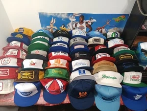 Lot of 42 Vintage Trucker Snapback Hats Assorted Variety Funny Ads + More p - Picture 1 of 24