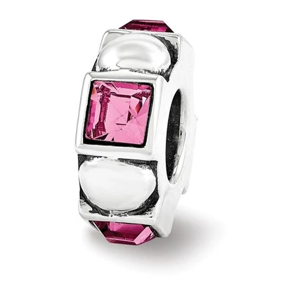 Cuentas de plata de ley con cuentas de plata esterlina cuadradas y puntos de Swarovski Foto 1 de 4