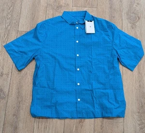 $1050 Mens GIVENCHY Boxy Fit 4G Logo SS Button Up Shirt Blue 40 US 15.75 - Picture 1 of 7