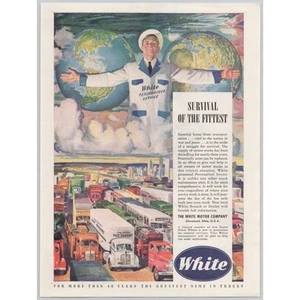 1944 White Motor Company Delivery Truck WWII Vintage Print Ad Globe - Picture 1 of 1