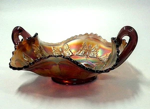 Fenton Amethyst Carnival Glass Butterfly Bon Bon Candy Dish - Picture 1 of 6