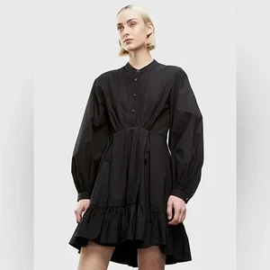 THE KOOPLES Langarmkleid aus Baumwollpopeline mit Rüschen in lila Acid Wash Größe 2 - Bild 1 von 7