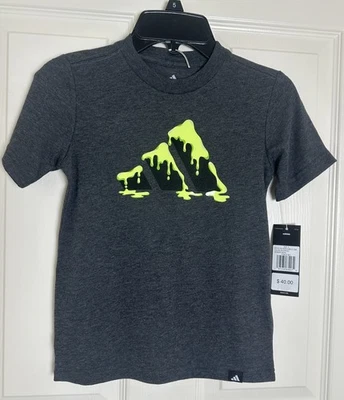 Adidas Niños Conjunto de 2 Piezas Gris Jaspeado Oscuro Slime Logo Camiseta Neón Corto Nuevo con Etiquetas Talla 5 Foto 1 de 2