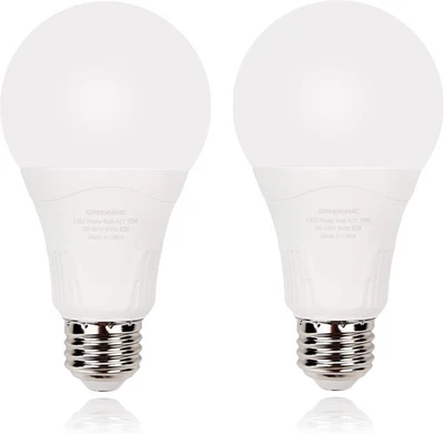 Radar Motion Sensor Light Bulb, 2 Pack A21 15W (100W Daylight 5000k  - Image 1 of 4