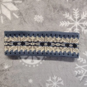 Woolrich Winter Wool Knit Headband Snowflakes Fleece Lined - Picture 1 of 4