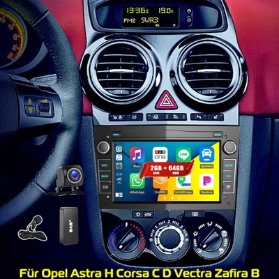 DAB+ 64GB Apple Carplay Autoradio GPS Für Opel Astra H Corsa C D Meriva Zafira B - Bild 1 von 4