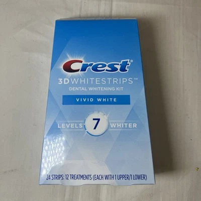 Kit de blanqueamiento de dientes blancos vivos Crest 3D Whitestrips niveles 7 - 12 tratamientos Foto 1 de 4