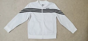 ADIDAS Youth Girls White Iconic 3-Stripes Tricot Zip Track Jacket Sz. M (10/12) - Picture 1 of 12