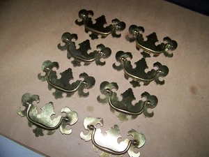 LOT of 8 new old stock Drawer Pulls Bail Handles Keeler Brass plated 4 1/4 wide - Picture 1 of 4