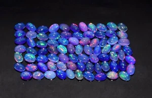Cabujón de piedras preciosas sueltas ópalo púrpura etíope natural 4x6 mm 80 piezas M14 - Imagen 1 de 5