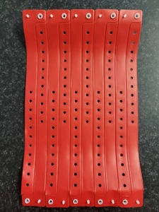 50  5/8" x 10" RED VINYL WRISTBANDS, WRISTBANDS FOR EVENTS - Bild 1 von 1