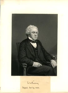 William Makepeace Thackeray Autograph and Engraved Portrait - Imagen 1 de 2