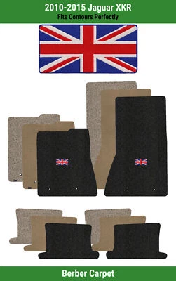 Alfombrillas delanteras y traseras Lloyd Berber para Jaguar XKR '10-15 con logotipo de bandera británica Foto 1 de 4