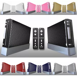 7 colori cover decalcomania vinile fibra di carbonio protezione skin sticker per Nintendo Wii - Foto 1 di 15