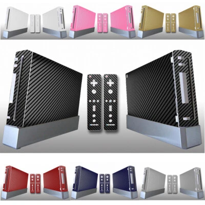 7 Colores Fibra de Carbono Vinilo Calcomanía Cubierta Protector Recubrimiento Adhesivo para Nintendo Wii Foto 1 de 4