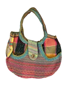 Cartera Mujer Tela Tejida Color Arco Iris - Imagen 1 de 8