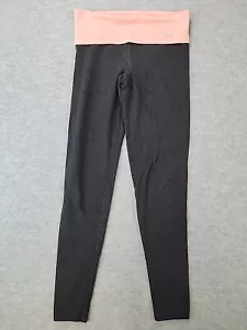 Pantalones de yoga Victoria's Secret ROSA negros hasta el tobillo plegables con logotipo para mujer XS - Imagen 1 de 10