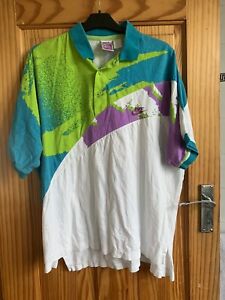 Nike Challenge Court Andre Agassi 90s Vintage Womens Tennis Polo Shirt Size L/XL