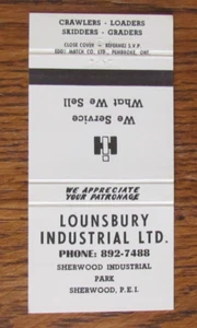 INTERNATIONAL HARVESTER CONSTRUCTION MATCHBOOK COVER: SHERWOOD PARK, P.E.I. -A8 - Picture 1 of 1