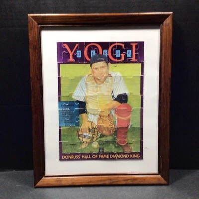 Rare Framed YOGI BERRA 1990 Donruss Jigsaw 63 Piece Puzzle Portrait Foto 1 de 3