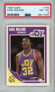 1989 Fleer #155 Karl Malone PSA 8 - Bild 1 von 2