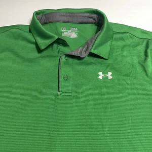 Polo Under Armour Tech verde para hombre XL elástico manga corta suelto HeatGear - Imagen 1 de 10