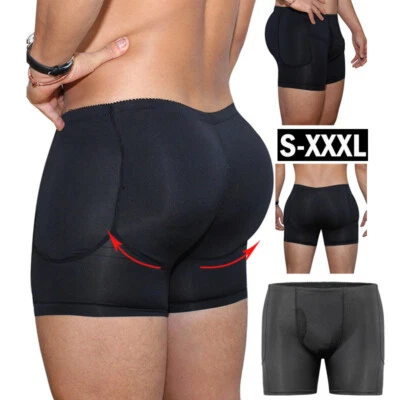 Men Padded Enhancer Underwear Shapewear Butt Lifter Boxer Briefs Panties Shaper - Image 1 of 4