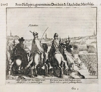 Belgique en 1578  Malines Matthias Prince d’Orange Armée Rarissime Gravure - Photo 1/4