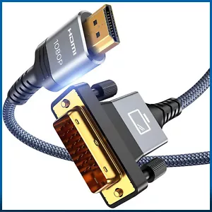 3M HDMI auf DVI Highend Kabel FULL HD 1080p Meter PC zu Monitor Beamer Adapter - Bild 1 von 8