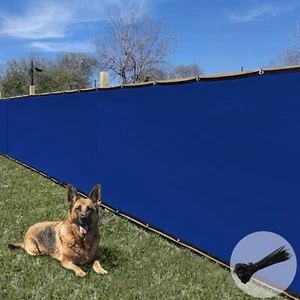 Cubierta de parabrisas de pantalla de valla de privacidad azul de 5 pies con ojales para patio trasero patio - Imagen 1 de 7