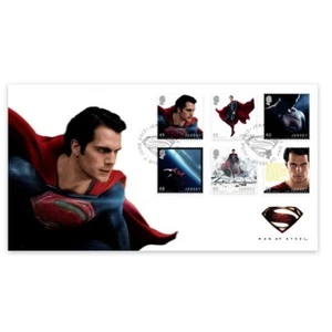 Maglia 2013 - "SUPERMAN ~ MAN OF STEEL" FDC ~ Ogni francobollo ha una finitura diversa - Foto 1 di 12