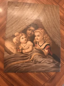 VINTAGE PICTURE PRINT 3 CHILDREN - Picture 1 of 2