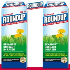 Roundup Rasen-Unkrautfrei 2x 500 ml Konzentrat Klee Bekämpfung Ampfer Quecke