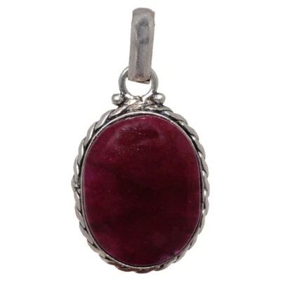 Colgante de rubí Gehna Jaipur superpuesto de plata de ley 925 para niñas/mujeres GP-2685 Foto 1 de 2