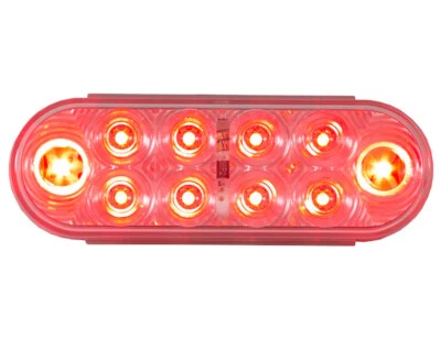 Buyers Products 5626553 6" Oval Stop/Turn/Tail Light w/ 10 Red LEDs, Clear Lens - Image 1 of 4