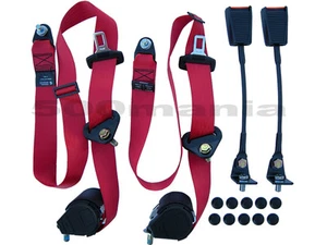 COPPIA CINTURE DI SICUREZZA FIAT 500 F/L/R ROSSE CON ARROTOLATORE - OMOLOGATE - Foto 1 di 1