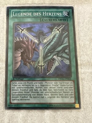 Yugioh Misprint Legend of Heart GERMAN Secret Rare 1st DRLG-DE006 Miscut Back LP - Image 1 of 2