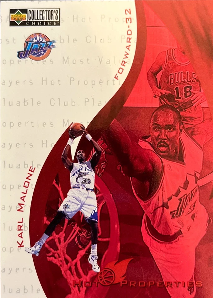 Karl Malone Collector's Choice 97-98 #382 Hot Properties Utah Jazz - Image 1 of 1