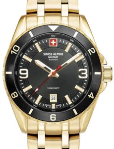 Swiss Alpine Military 7034.1117 Mens Watch Sierra gold black 42mm 10ATM - Picture 1 of 5