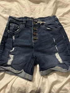 Justice Midi Youth Girls Dark Blue Jean Shorts Size 14 - Picture 1 of 7