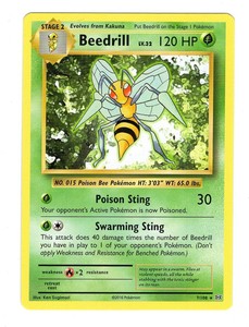 Pokemon TCG Beedrill XY Evolutions 7/108 Regular Non-Holo Rare Card NM