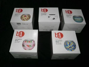 3x LED Solar Windlicht Glas Keramik Mosaik Sonderposten  - Bild 1 von 1
