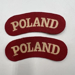 WW2 Poland Printed Original Cloth Shoulder Titles Badges - Picture 1 of 2