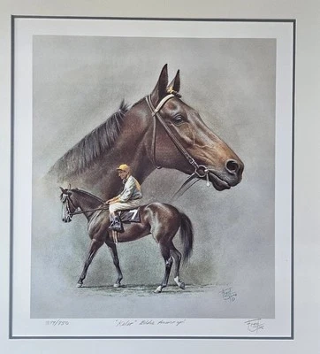 Fred Stone Lithograph Kelso Eddie Arcaro Up Signed Limited Edition  - Image 1 of 4