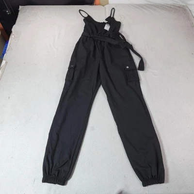 Mono para mujer Y2K rue21 pequeño negro con cinturón cargo correas de espagueti nuevo con etiquetas Foto 1 de 4