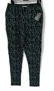Woman Within NWT polka dot leggings large tall Teal Black 18/20 Tall - Picture 1 of 6