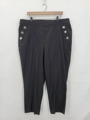 Jones New York Pants Womens 2X Black Stretch Side Button Plus Ankle Nautical NWT - Image 1 of 4