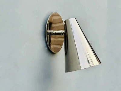 Adjustable Cone Brass Wall Sconce – Mid Century Italian Wall Light - Image 1 of 4