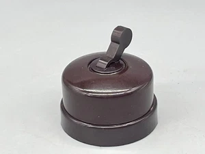 Vintage Small 1 Way Bakelite Dolly Light Switch 1-1/2 Inches Wide - Picture 1 of 5